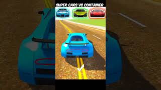 3 supercars Vs container damage test in Indian bike driving 3d #indianbikesdriving3dcheatcodes