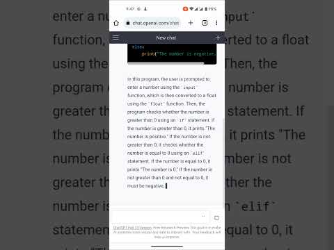 Python code to Check if a Number is Positive, Negative or 0 #pythontutorial #chatgpt #python #short