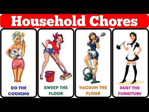 Household Chores Vocabulary with Sentences | Household Chores in English | Learn English