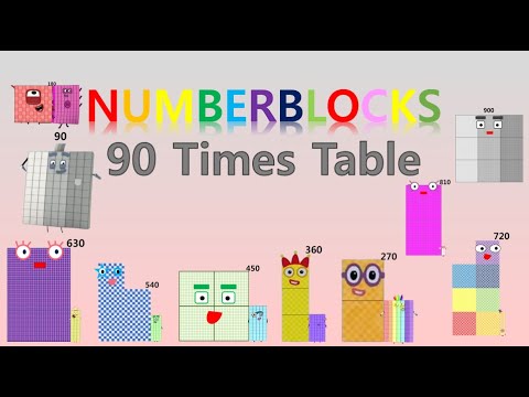 LEARN 90 TIMES TABLE - NUMBLY STUDY (with numberblocks) | MULTIPLICATION | LEARN TO COUNT