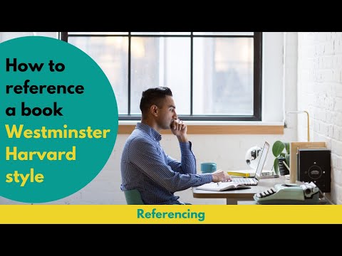 How to reference a book- Westminster Harvard style