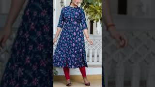 Latest Printed Cotton A-line kurti design #shorts #fairyfashioncorner