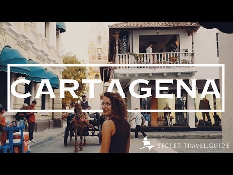 Colorful Streets of the old town CARTAGENA Colombia & Playa Blanca Beach