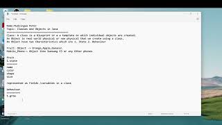 Classes and Objects in Java 1