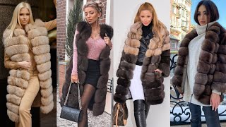 Long & short fur coats for ladies/ fur coats with sleeves and without sleeves amazing designs