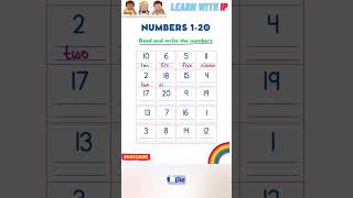 number names 1-20 #shorts  #shortsviral #numbers #learnnumbers #numbername #numbername1to20
