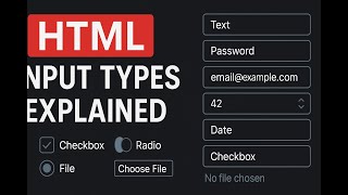 HTML Input Types Explained | Complete Guide for Beginners | HTML Input Types Fast & Easy |