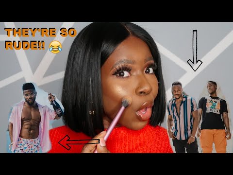MALE FRIENDS DO MY MAKEUP VOICE OVER!! *HILARIOUS COMMENTARY* THEY SO RUDE!!
