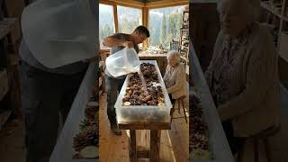 DIY Epoxy Window Sill with Real Pine Cones