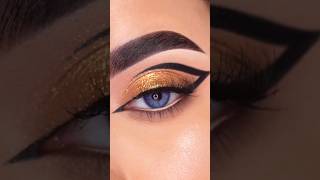 Golden Eye with Graphic Eyeliner #makeup #makeuptutorial #eyemakeup #shorts #youtubeshorts
