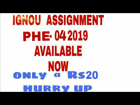 IGNOU SOLVED ASSIGNMENT l PHE 04 l 2019 #IGNOU