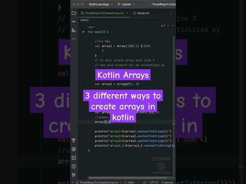 Different ways to create arrays in kotlin | kotlin arrays. Learn kotlin.  #kotlin