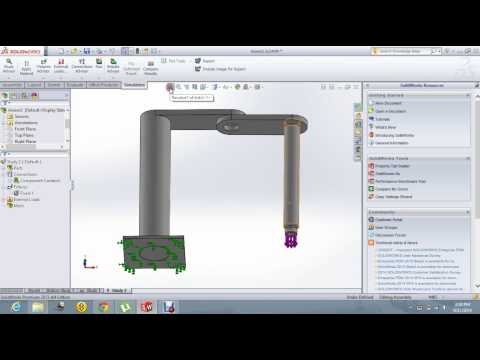 Frequency analysis of SCARA robot in solidworks 2013