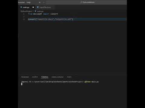 How to convert Docx file to pdf file in Python in just 2 line of code #python #webdevelopment #code