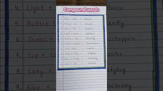 #compound words #10 compound words #shorts #trend #viral #viralshortsfeed #study #viralshorts