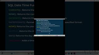 SQL Date Time Function#ytshorts #viralvideo #SQLCourse #LearnSQL #DataAnalysis #SQLTables #SQLBasics
