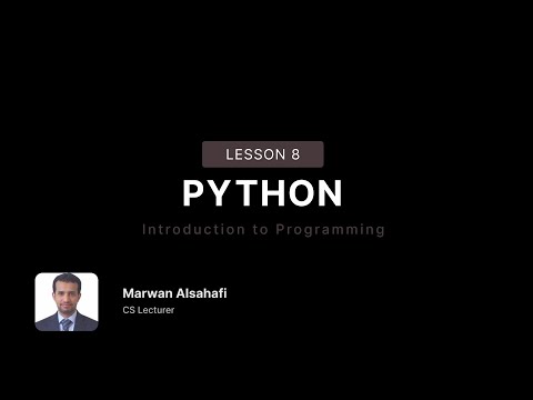 Introduction to Programming using Python lesson 08