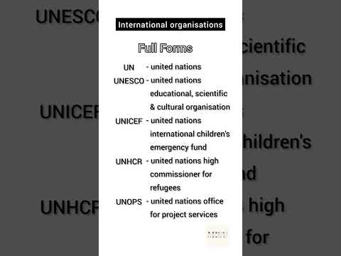 international organization's full forms