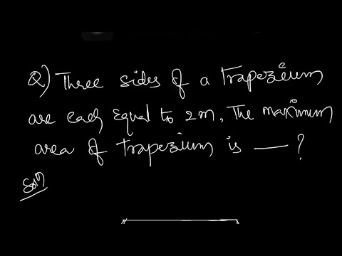 Three sides of a Trapezium are each equal to 2m, the maximum area of trapezium is ???