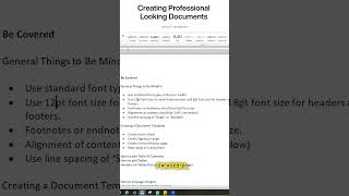 Creating Professional Looking Documents