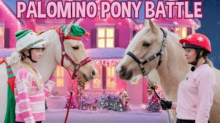 PALOMINO PONY BATTLE - HARLOW & POPCORN VS MEG & ETTIE