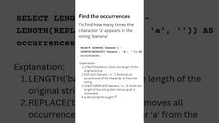 SQL Tips Find Occurrences of Character #sqltips #sqlinterview #sql