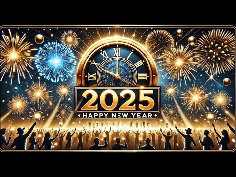 Countdown, Fireworks and Happy New Year 2025 Song