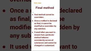Final method (53) #corejava