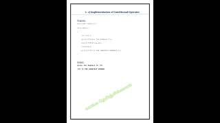 CS3261 – C Programming Laboratory  Implementation of Conditional Operator in C #conditionaloperator