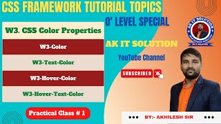 #1 CSS Framework || Basic Color || w3-color || w3-text-color || w3-hover-color | w3-hover-text-color