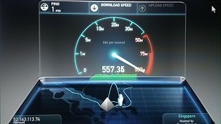 557 Mbps Download Speed of Microsoft Server Speed Test