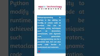 Python Course in Coimbatore - What Is Metaprogramming in Python?