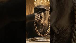 Rich monkey don’t eat… they dine 😎#MonkeyWithStyle #RoyalDinner #RichVibes #BossMonkey#ASMRFunny