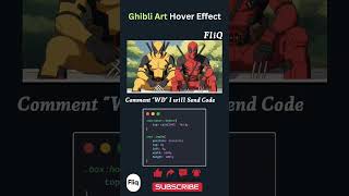 HTML CSS Hover Animation 🤩 | Ghibli Art#FQ #deadpool #marvel #mcu