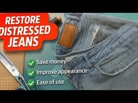 Fix Ripped Jeans with Genuine Leather | How to Save Money & Repair Denim | Unique DIY Craft Idea