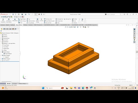 Sheet metal part 5 with miter flange tutorial | SolidWorks