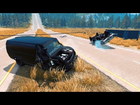 Cars vs Chain #3 - BeamNG Drive