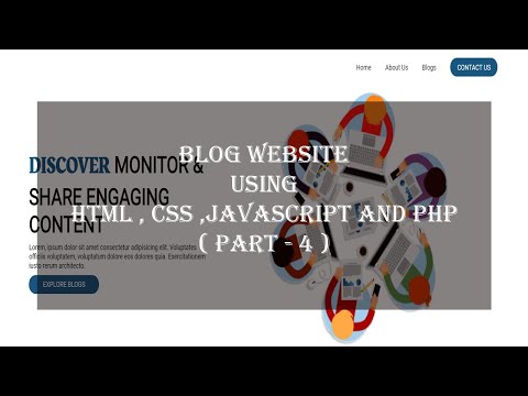 Blog Website ( Part - 4 ) Using HTML,  CSS,  Javascript  and PHP | Navbar Partial