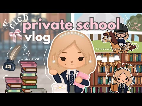 toca boca rich private school life 📚🌷horseback riding, shopping, fine dining, prom | toca boca world
