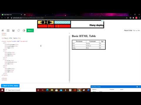 How to make a table in HTML