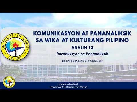 Aralin 13: Introduksyon sa Pananaliksik | Komunikasyon at Pananaliksik