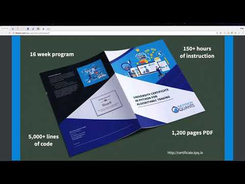 Certificate Program in Python for Algorithmic Trading | Introduction & Overview May 2018