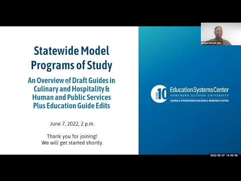 Statewide Model Programs of Study Webinar: Draft Guides in Culinary and Hospitality, Human and Publi