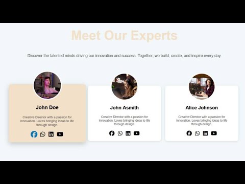 How to Create a Fully Responsive Team Section in HTML & CSS | Profile Cards with Social Icons