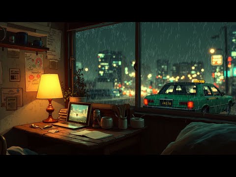 Rainy Lofi Night Mix ~ Cozy Study Music & Late Night Chill Beats for Focus