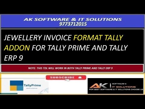 JEWELLERY INVOICE FORMAT TALLY ADDON FOR TALLY PRIME AND TALLY ERP 9