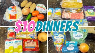 $10 Dinner Challenge! 4 Easy dinner ideas to make at home on a budget! Low Income Meals! $10 Dinners
