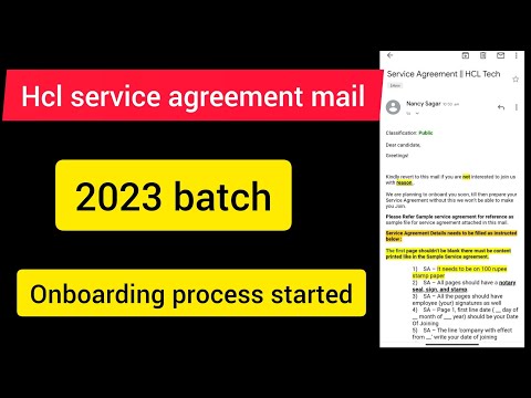 Hcl service agreement mail 💥& joining mail| hcl offer letter joining mail😍#hclonboarding #hcl