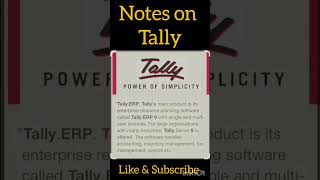 What is Tally| Notes on Tally| #shorts #tally #tallyprime #tallypro #tallyintegration #tallysolution