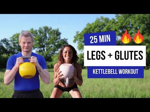 25 Min Lower Body HIIT | Legs & Glutes | Workout with Kettlebell